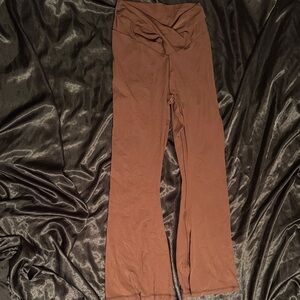 aerie Brown Fold-Over Waist Flared Leggings